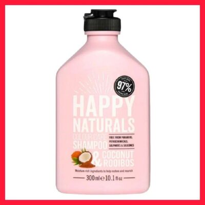 شامپو موهای رنگ شده عصاره نارگیل و گیاه رویبوس هپی نچرال 300ml